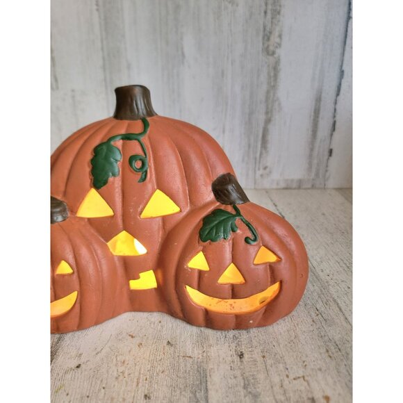 Vintage pumpkin stack family Halloween Ceramic decor - Picture 4 of 9